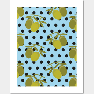 Olives - Mediterranean pattern Posters and Art